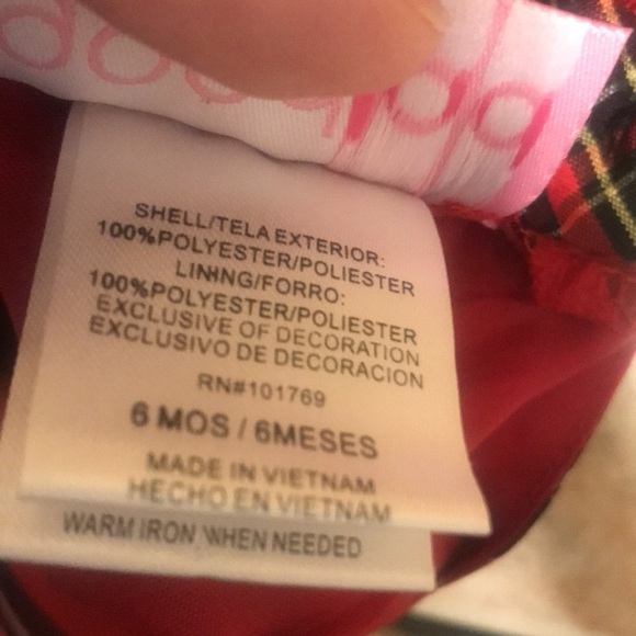 Good-lad red plaid Christmas baby girl dress size 6 months - Picture 9 of 9